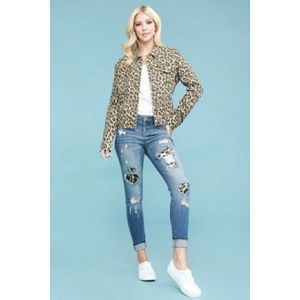 ♥️Plus Size♥Judy Blue Stretchy Denim Leopard Patch